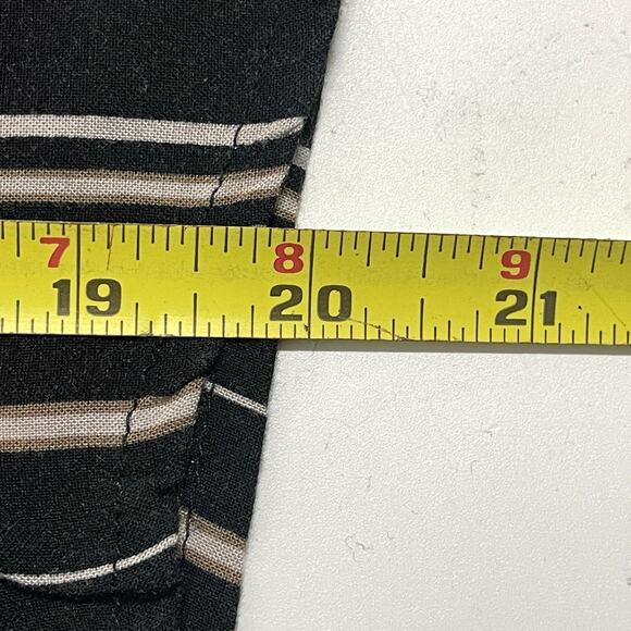 Maurices Womens Top Size M Black Gray Striped Button Tie Front Boho Hippie - Picture 6 of 7